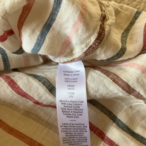 Coldwater Creek Striped Linen Shirt - Picture 2 of 4